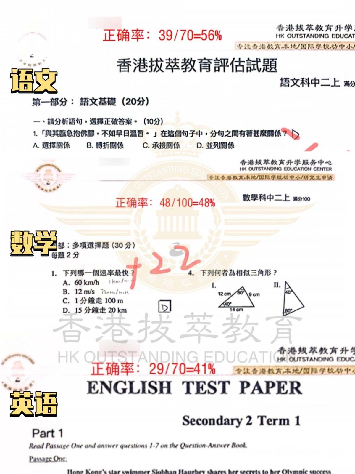 L同学第一次评估结果